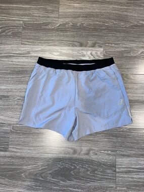 Asics Light Grey Men's Athletic Shorts with Black Waistband